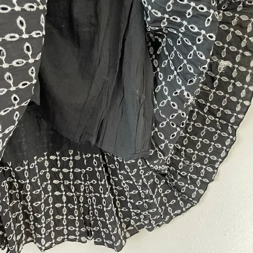 Dimri Black and White Stitched Midi Skirt Size S EUC
